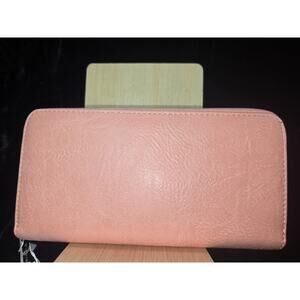 AHDORNED Faux Leather Wallet with RFID Soft Peach - NWT